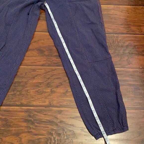Anthropologie Blue & Orange Polka Dot Jogger Pants Boho Contemporary Casual - Picture 10 of 15